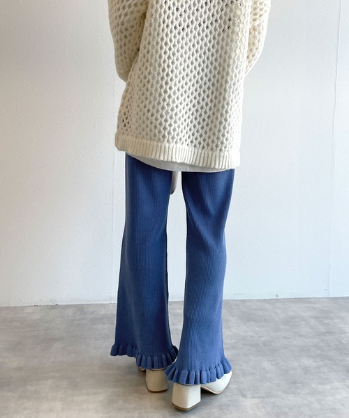 w closet（ダブルクローゼット）の「フリルリブパンツ（その他パンツ・レディース・オフホワイト/サックスブルー系/ブラック・FREE）」の19枚目の写真