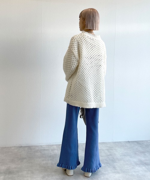 w closet（ダブルクローゼット）の「フリルリブパンツ（その他パンツ・レディース・オフホワイト/サックスブルー系/ブラック・FREE）」の20枚目の写真