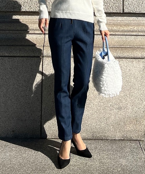 JENNE(ジェンヌ)の「JENNE裏起毛 デニムパンツ(デニムパンツ・レディース・ネイビー・MEDIUM/SMALL/LARGE/X-SMALL)」の3枚目の写真
