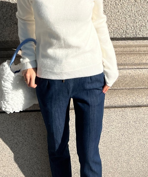 JENNE(ジェンヌ)の「JENNE裏起毛 デニムパンツ(デニムパンツ・レディース・ネイビー・MEDIUM/SMALL/LARGE/X-SMALL)」の5枚目の写真