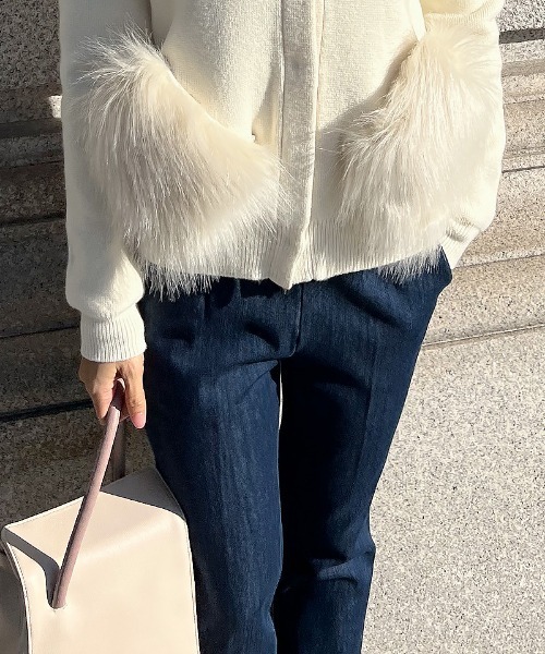 JENNE(ジェンヌ)の「JENNE裏起毛 デニムパンツ(デニムパンツ・レディース・ネイビー・MEDIUM/SMALL/LARGE/X-SMALL)」の13枚目の写真