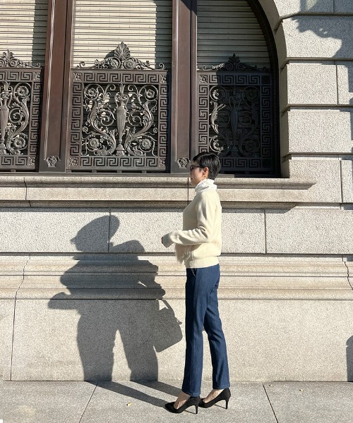 JENNE(ジェンヌ)の「JENNE裏起毛 デニムパンツ(デニムパンツ・レディース・ネイビー・MEDIUM/SMALL/LARGE/X-SMALL)」の16枚目の写真
