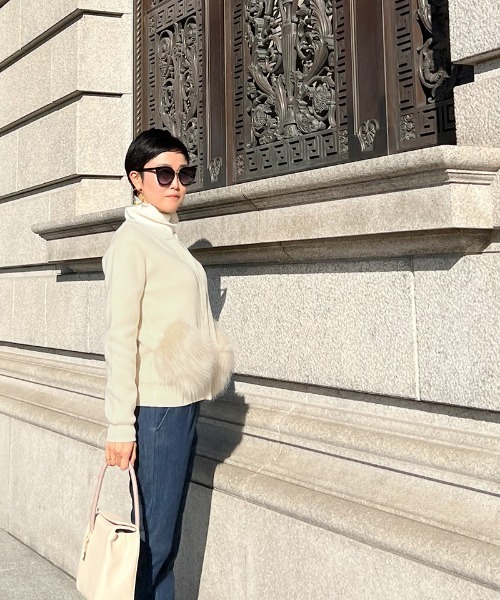 JENNE(ジェンヌ)の「JENNE裏起毛 デニムパンツ(デニムパンツ・レディース・ネイビー・MEDIUM/SMALL/LARGE/X-SMALL)」の17枚目の写真