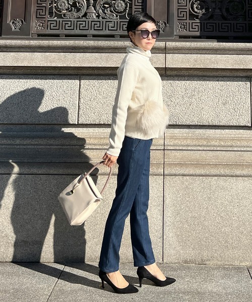 JENNE(ジェンヌ)の「JENNE裏起毛 デニムパンツ(デニムパンツ・レディース・ネイビー・MEDIUM/SMALL/LARGE/X-SMALL)」の18枚目の写真