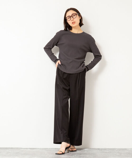 NOLLEY’S(ノーリーズ)の「ウォッシャブル GENTLEMANパンツ(その他パンツ・レディース・グレー/ブラック・36/38)」の3枚目の写真