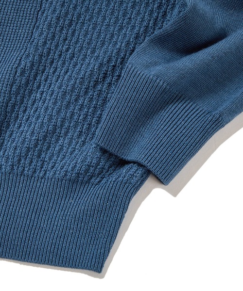 MEN'S BIGI(メンズビギ)の「12Gパッチワーク風ジャガードニット(ニット/セーター・メンズ・ホワイト/ブラック/ダークブルー・01/02/03)」の10枚目の写真