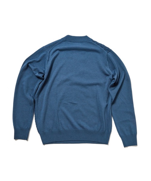 MEN'S BIGI(メンズビギ)の「12Gパッチワーク風ジャガードニット(ニット/セーター・メンズ・ホワイト/ブラック/ダークブルー・01/02/03)」の8枚目の写真