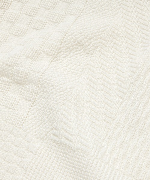 MEN'S BIGI(メンズビギ)の「12Gパッチワーク風ジャガードニット(ニット/セーター・メンズ・ホワイト/ブラック/ダークブルー・01/02/03)」の6枚目の写真