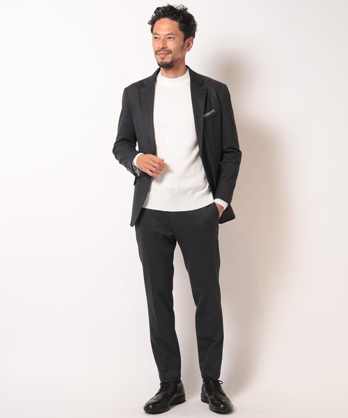 MEN'S BIGI(メンズビギ)の「12Gパッチワーク風ジャガードニット(ニット/セーター・メンズ・ホワイト/ブラック/ダークブルー・01/02/03)」の20枚目の写真