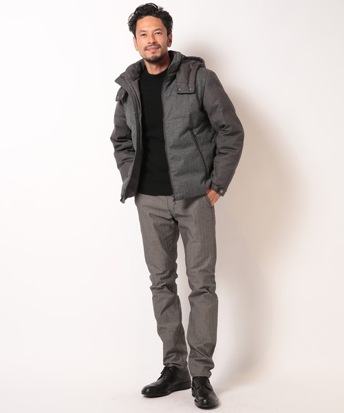 MEN'S BIGI(メンズビギ)の「12Gパッチワーク風ジャガードニット(ニット/セーター・メンズ・ホワイト/ブラック/ダークブルー・01/02/03)」の19枚目の写真