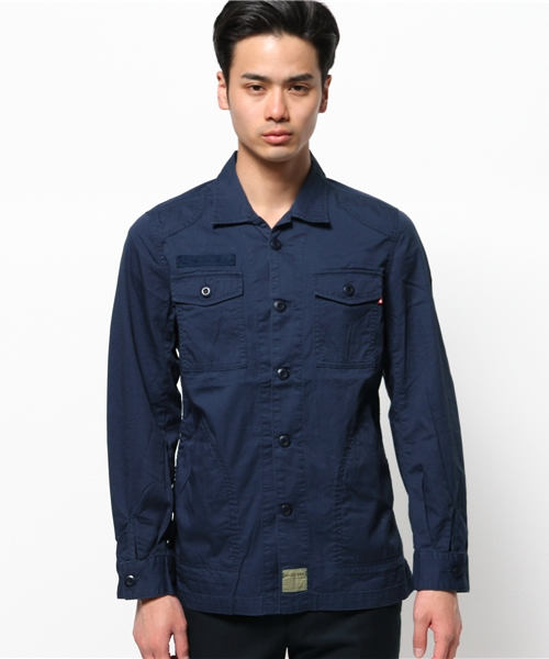WHO'S WHO gallery（フーズフーギャラリー）の「【Em@//ONE】ミリタリーシャツ（シャツ/ブラウス・メンズ・カーキ/ネイビー・LARGE/MEDIUM）」の3枚目の写真