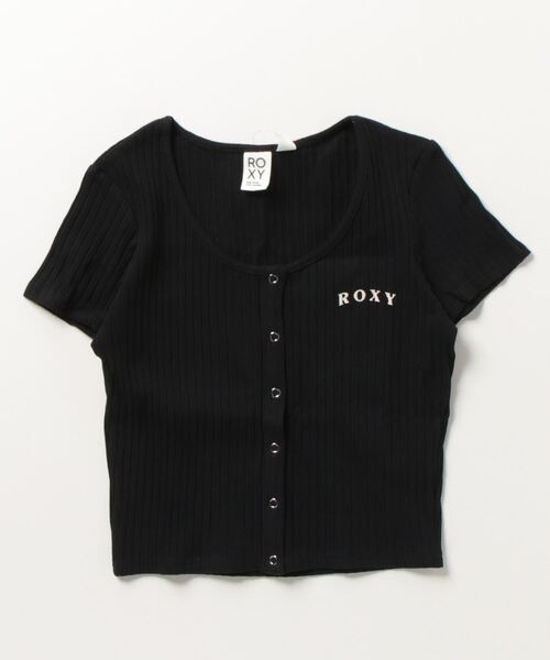 ROXY(ロキシー)の「ROXY/ロキシー RST231637T ムラサキスポーツ別注 ワンポイント 刺繍ロゴ 細身シルエット RST231637T(Tシャツ/カットソー・レディース・ブラック/グリーン/ホワイト・L/M)」の2枚目の写真