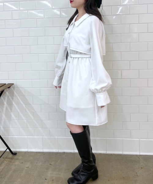 OLIVE des OLIVE(オリーブデオリーブ)の「【WEB限定】トレンチミニワンピース 1031090060(ワンピース・レディース・ベージュ/ネイビー/ベージュ系その他/オフホワイト/ブラック・FREE)」の7枚目の写真