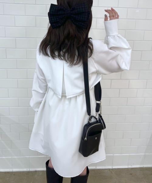 OLIVE des OLIVE(オリーブデオリーブ)の「【WEB限定】トレンチミニワンピース 1031090060(ワンピース・レディース・ベージュ/ネイビー/ベージュ系その他/オフホワイト/ブラック・FREE)」の11枚目の写真