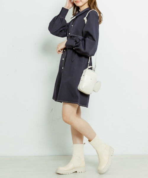 【即日発送⭕️・未開封】　OLIVE des OLIVE　ミニワンピース セール】ノースリーブシャツミニワンピース（ワンピース