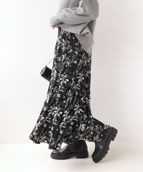 JOURNAL STANDARD relume（ジャーナルスタンダード　レリューム）の「《追加》ブラックフローラルマーメイドスカート（スカート・レディース・ホワイト/グリーン・FREE）」の7枚目の写真
