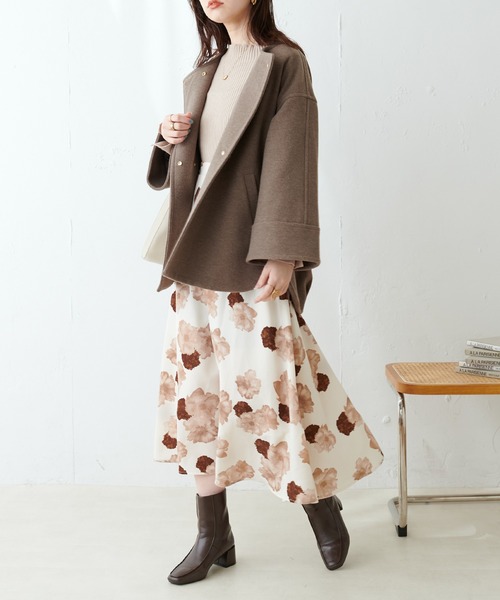 natural couture（ナチュラルクチュール）の「アソート柄フレアスカート（スカート・レディース・イエロー/ブラック/ブルー/ライトベージュ・FREE）」の14枚目の写真