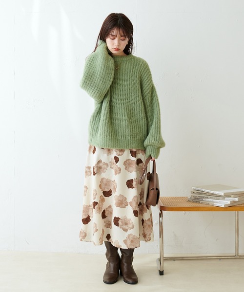 natural couture（ナチュラルクチュール）の「アソート柄フレアスカート（スカート・レディース・イエロー/ブラック/ブルー/ライトベージュ・FREE）」の6枚目の写真