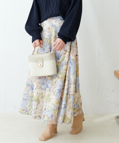 natural couture（ナチュラルクチュール）の「アソート柄フレアスカート（スカート・レディース・イエロー/ブラック/ブルー/ライトベージュ・FREE）」の18枚目の写真