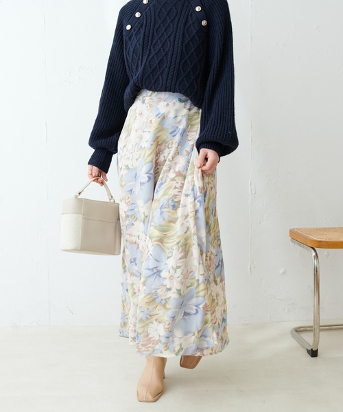 natural couture（ナチュラルクチュール）の「アソート柄フレアスカート（スカート・レディース・イエロー/ブラック/ブルー/ライトベージュ・FREE）」の22枚目の写真