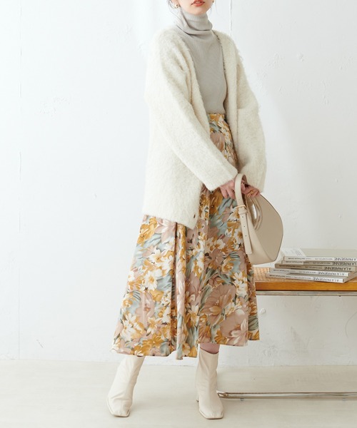 natural couture（ナチュラルクチュール）の「アソート柄フレアスカート（スカート・レディース・イエロー/ブラック/ブルー/ライトベージュ・FREE）」の7枚目の写真