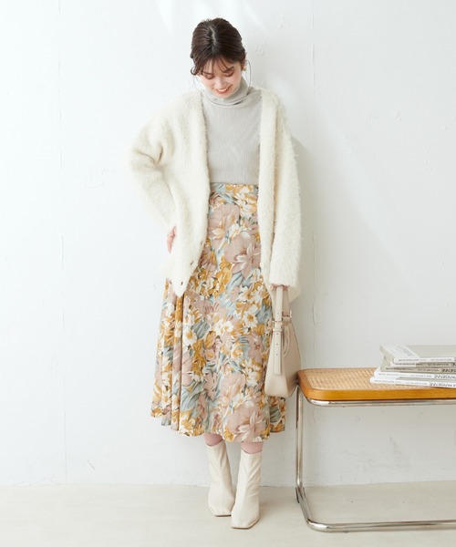 natural couture（ナチュラルクチュール）の「アソート柄フレアスカート（スカート・レディース・イエロー/ブラック/ブルー/ライトベージュ・FREE）」の11枚目の写真