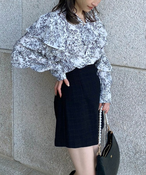 one after another NICE CLAUP（ワンアフターアナザーナイスクラップ）の「華やかに大人ガーリーな着こなし/前後2WAYボウタイブラウス（シャツ/ブラウス・レディース・パープル系その他/グレー/アイボリー/ブラック系その他・FREE）」の6枚目の写真