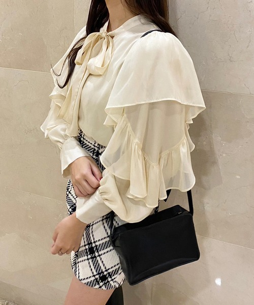 one after another NICE CLAUP（ワンアフターアナザーナイスクラップ）の「華やかに大人ガーリーな着こなし/前後2WAYボウタイブラウス（シャツ/ブラウス・レディース・パープル系その他/グレー/アイボリー/ブラック系その他・FREE）」の19枚目の写真