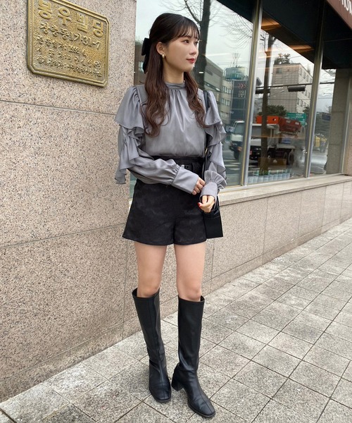 one after another NICE CLAUP（ワンアフターアナザーナイスクラップ）の「華やかに大人ガーリーな着こなし/前後2WAYボウタイブラウス（シャツ/ブラウス・レディース・パープル系その他/グレー/アイボリー/ブラック系その他・FREE）」の9枚目の写真