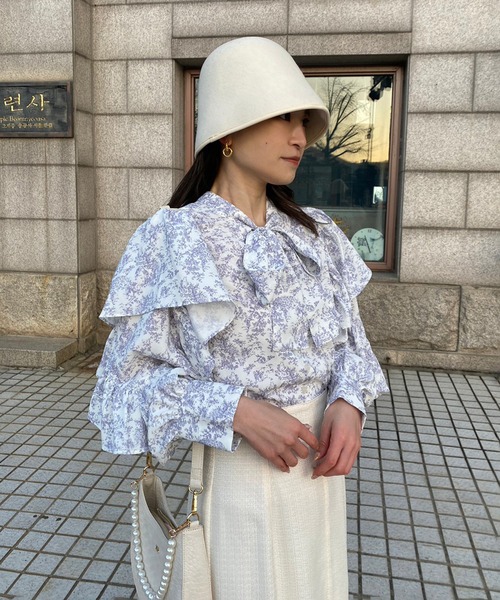 華やかに大人ガーリーな着こなし/前後2WAYボウタイブラウス 華やかに大人ガーリーな着こなし/前後2WAYボウタイブラウス