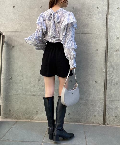 one after another NICE CLAUP（ワンアフターアナザーナイスクラップ）の「華やかに大人ガーリーな着こなし/前後2WAYボウタイブラウス（シャツ/ブラウス・レディース・パープル系その他/グレー/アイボリー/ブラック系その他・FREE）」の11枚目の写真