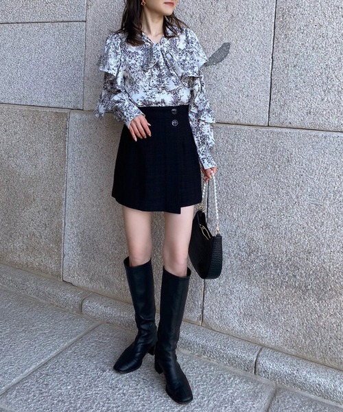 one after another NICE CLAUP（ワンアフターアナザーナイスクラップ）の「華やかに大人ガーリーな着こなし/前後2WAYボウタイブラウス（シャツ/ブラウス・レディース・パープル系その他/グレー/アイボリー/ブラック系その他・FREE）」の18枚目の写真