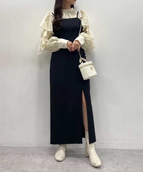 one after another NICE CLAUP（ワンアフターアナザーナイスクラップ）の「華やかに大人ガーリーな着こなし/前後2WAYボウタイブラウス（シャツ/ブラウス・レディース・パープル系その他/グレー/アイボリー/ブラック系その他・FREE）」の8枚目の写真