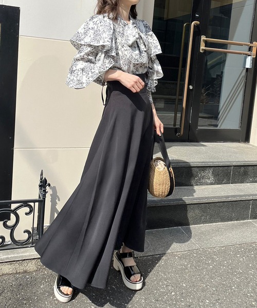 華やかに大人ガーリーな着こなし/前後2WAYボウタイブラウス（シャツ