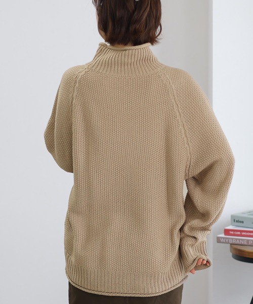 ElegChic(エレグシック)の「チャンキー鹿の子編みセーター(ニット/セーター・レディース・ブラック/モカ/グリーン/ライトグレー・4L/M/XL)」の10枚目の写真