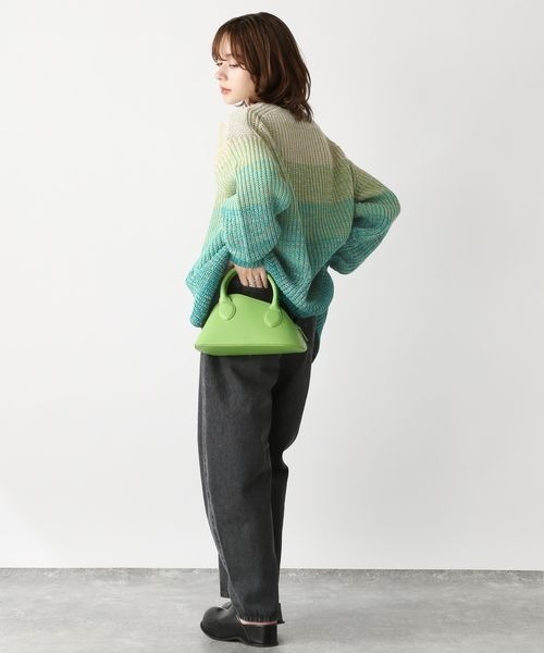 JEANASIS（ジーナシス）の「3GマルチカラーボーダーVカーディガン/186140（カーディガン/ボレロ・レディース・グリーン系その他/オレンジ系その他/マルチ・FREE）」の9枚目の写真