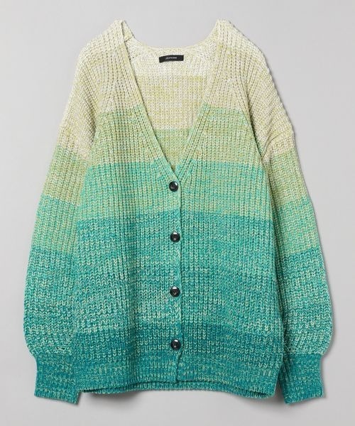 JEANASIS（ジーナシス）の「3GマルチカラーボーダーVカーディガン/186140（カーディガン/ボレロ・レディース・グリーン系その他/オレンジ系その他/マルチ・FREE）」の11枚目の写真