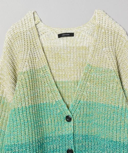 JEANASIS（ジーナシス）の「3GマルチカラーボーダーVカーディガン/186140（カーディガン/ボレロ・レディース・グリーン系その他/オレンジ系その他/マルチ・FREE）」の13枚目の写真