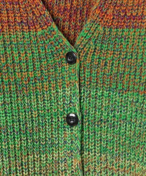 JEANASIS（ジーナシス）の「3GマルチカラーボーダーVカーディガン/186140（カーディガン/ボレロ・レディース・グリーン系その他/オレンジ系その他/マルチ・FREE）」の18枚目の写真