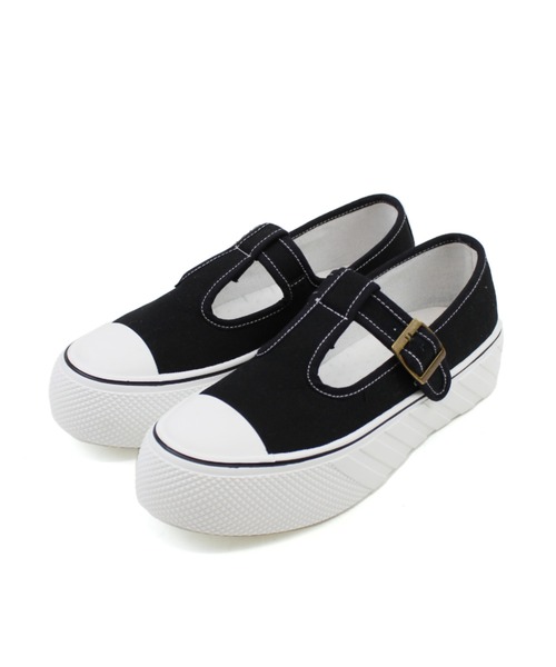 VIVIAN（ヴィヴィアン）の「厚底ローカットＴストラップスニーカー（スニーカー・レディース・ベージュ/ブラック・36/37/38/39/40）」の14枚目の写真