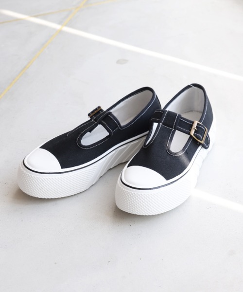 VIVIAN（ヴィヴィアン）の「厚底ローカットＴストラップスニーカー（スニーカー・レディース・ベージュ/ブラック・36/37/38/39/40）」の3枚目の写真