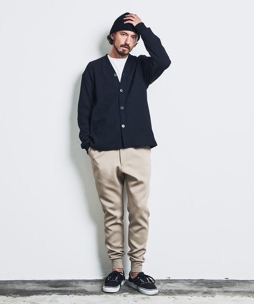 Magine（マージン）の「T/C CHAIN KNIT V/N CARDIGAN:チェーンニット Vネック カーディガン 23SS（カーディガン/ボレロ・メンズ・ブラック/ネイビー/オリーブ・44/46/48）」の17枚目の写真
