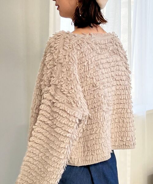 MAJESTIC LEGON（マジェスティックレゴン）の「ミニループショートカーデ（カーディガン/ボレロ・レディース・アイボリー/グレイッシュベージュ/ブラック・MEDIUM）」の15枚目の写真