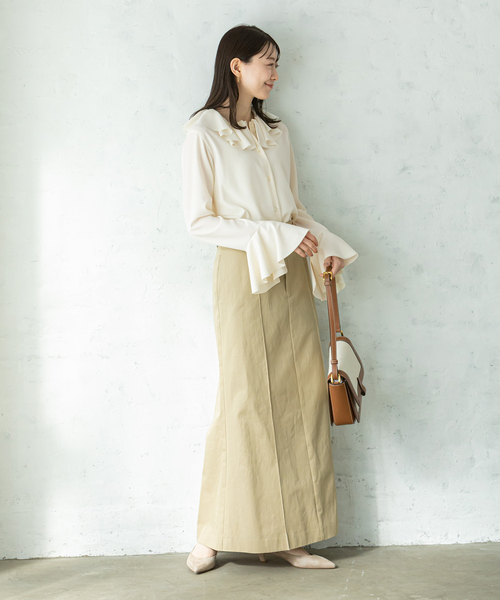 Noble（ノーブル）の「ラッフルカラースリーブブラウス（シャツ 