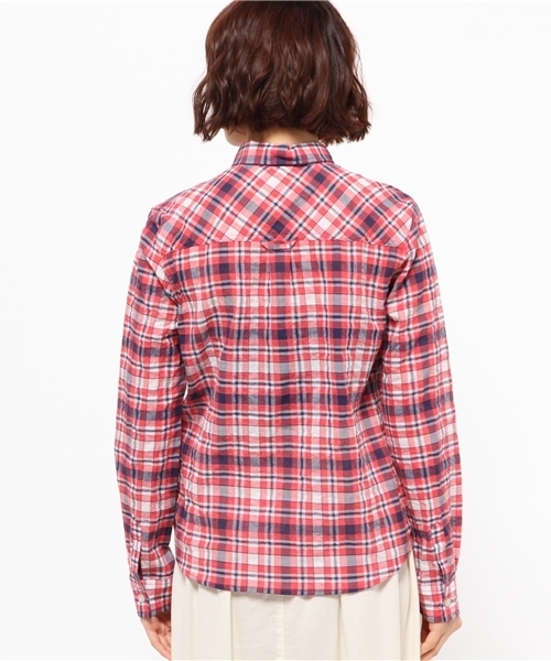 NATURAL BEAUTY BASIC(ナチュラルビューティーベーシック)の「サッカーチェックシャツ(シャツ/ブラウス・レディース・ダークネイビー/ピンク系その他/レッド系その他・MEDIUM/SMALL)」の7枚目の写真