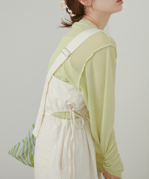 Kastane(カスタネ)の「【2023SSカタログ掲載アイテム/サイズ展開あり】カットアウトシャーリングサロペット(サロペット/オーバーオール・レディース・アイボリー/ブラック・0/1)」の21枚目の写真