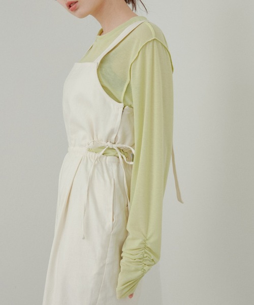 Kastane(カスタネ)の「【2023SSカタログ掲載アイテム/サイズ展開あり】カットアウトシャーリングサロペット(サロペット/オーバーオール・レディース・アイボリー/ブラック・0/1)」の19枚目の写真