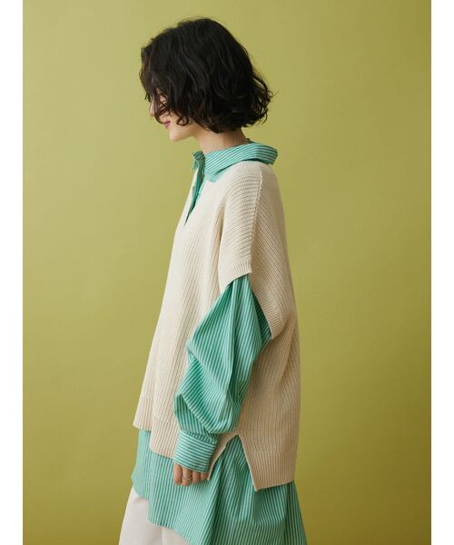 CRAFT STANDARD BOUTIQUE（クラフトスタンダードブティック）の「片畦ニットベスト（ベスト・レディース・イエロー/アイボリー/ブルー/チャコールグレー・FREE）」の8枚目の写真