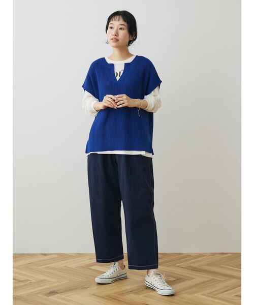 CRAFT STANDARD BOUTIQUE（クラフトスタンダードブティック）の「片畦ニットベスト（ベスト・レディース・イエロー/アイボリー/ブルー/チャコールグレー・FREE）」の21枚目の写真