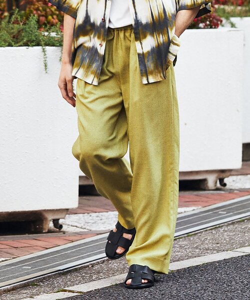 EDIFICE（エディフィス）の「【LA BOUCLE / ラブークル】1タック イージーパンツ（スラブ オックス）（その他パンツ・メンズ・イエロー/ブラウン系その他/アイボリー/ブラック/ブルー・1/2/3）」の5枚目の写真